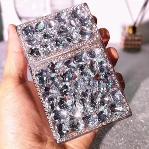 High-Value Rhinestone Encrusted Cigarette Case, Elegant Water Diamond Design, Perfect Gift for Him Her, Durable & Stylish Storage Solution