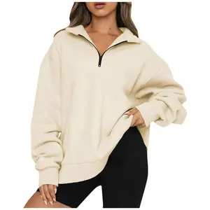 Womens Oversized Sweatshirts Fall Sweaters Fashion Hoodies Half Zip Pullover Long Sleeve Shirts Clothes