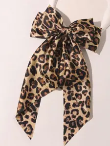 Leopard Pattern Bow Decor Hair Clip, Fashionable Hair Accessories for Women & Girls, Casual Versatile Hair Accessories for Daily Wear, Leopard Print Bow, Barrettes Hair Clips