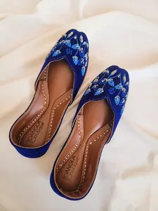 Blue Embroidered Jutti/Khussa