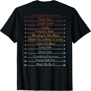 Track Your Long Hair Growth Length Check Backprint Design. T-Shirt - Peterbauti Shop 36B0F2JMKL5G