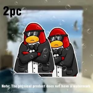 2PCS/SET Sunglasses Penguin Style Car Sticker for Car, Motorcycle, Notebook Decoration, Easily Upgrade Item's Trendy Personal Style, Penguin Elements Design Makes Vehicle Decoration Say Goodbye to Monotony, Show Vehicle Enthusiast Trendy Proposition