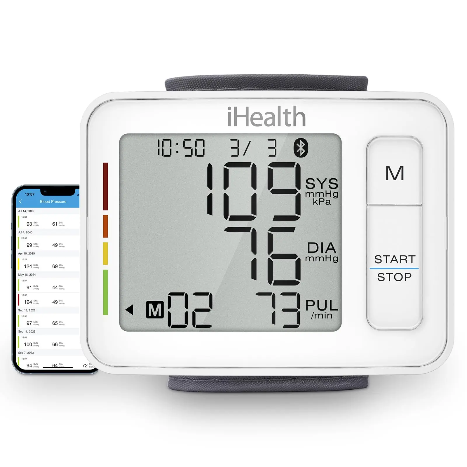 iHealth Wrist BP Monitor - Digital Bluetooth Wrist Blood Pressure Cuff, HSA/FSA Eligible, Large Display, Portable Carrying Case Healthcare Kit, Self Care Gifts
