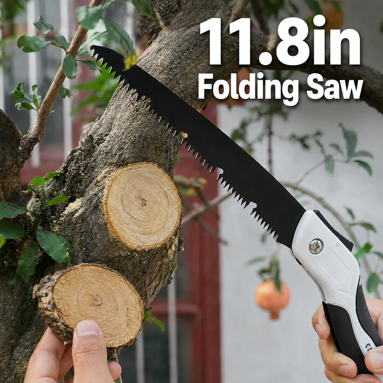 11.8in Folding Saw, Portable Hand Saw for Tree Trimming, Camping, Gardening, Wood Cutting, Outdoor Pruning Tool with Sharp Teeth