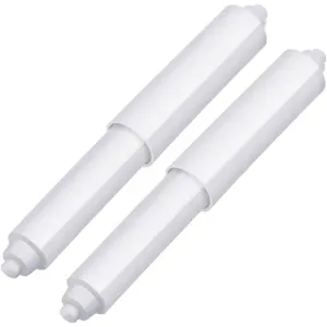 2 Pcs Universal Spring Loaded Plastic Retractable Toilet Paper Holder Replacement Rod, Toilet Tissue Roll Holder Insert for Bathroom Home Fixture Accessories (White)