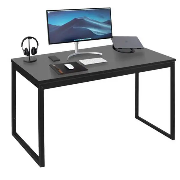 ZENSTYLE 47-in Modern Steel Frame PC Table - Assembly Required Home Office Desk with Storage for Gaming, Study & Writing, Black Computer Laptop Desk, Home Office Desks