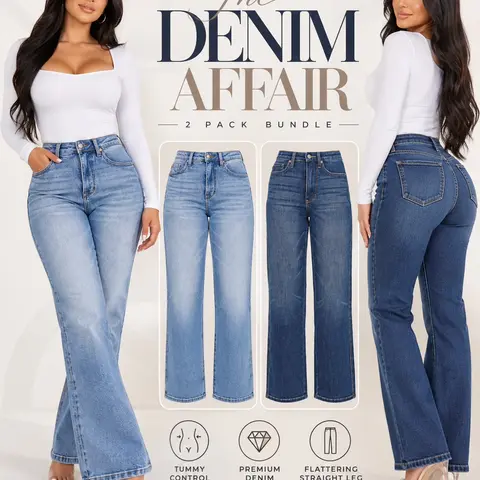 2 Pack Blue Denim Affair High Waist Tummy Control Bundle