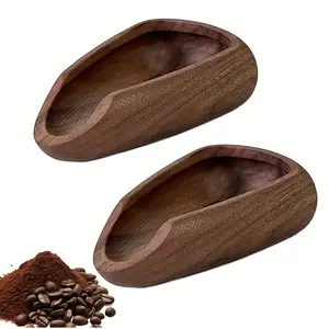 2 Pack Coffee Beans Dosing Cup, Weigh Coffee Bean Container Tea Vessel - Coffee Scoop Sample Display Tray, Wood Coffee Bean Bowl for Accurate Weighing，Espresso Accessories for Coffee & Tea Lovers