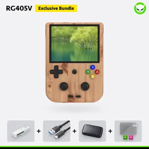 Anbernic RG405V Game Console【Buy 1 Get 1 Game Card+1 USB Card Reader+1 Fancy Case+1 Screen Protector+1 Type-C Cable】4-inch IPS Touch Screen 640*480 Android 12 Unisoc Tiger T618 5500mAh 5G WiFi BT Ready to Play Gift Package