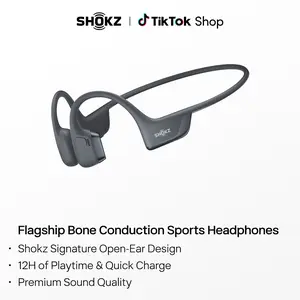 SHOKZ OpenRun Pro 2 - Open-Ear, Bone Conduction Sport Headphones - Sweat Resistant, Workout Headphones with Deep Bass and Smart Mic