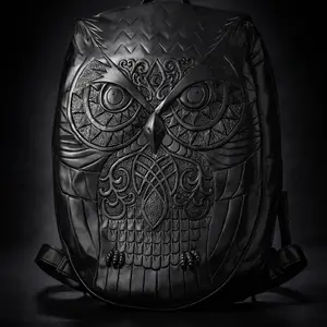 Thin Black Edition Shadow Owl Backpack, SKU 3050, Featuring a Stylish, Durable Design for Everyday Use