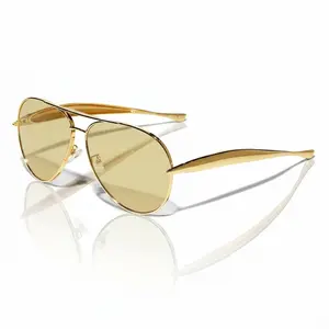 Retro Oversized Gold Frame Pilot Sunglasses Unisex 70s Vintage Full Metal UV400 Anti-UV Shades For Men Women Fashion Eyewear