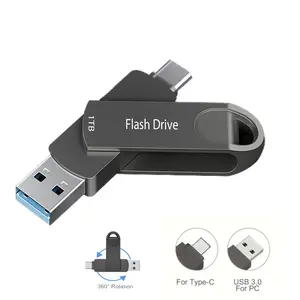 1TB USB3.0 Flash Drive Dual Thumb Drive Type-C Memory Stick External Storage USB Flash Drives for Android Phone PC Laptop iPad Pro