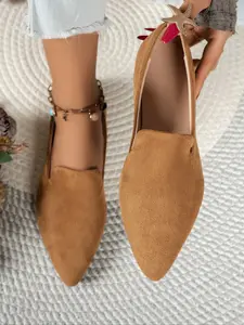 Women's Elegant Plain Round Toe Flat Shoes, Casual Fashion Non-Slip Comfortable Footwear for Home & Outdoor Use All Seasons, Casual Flats