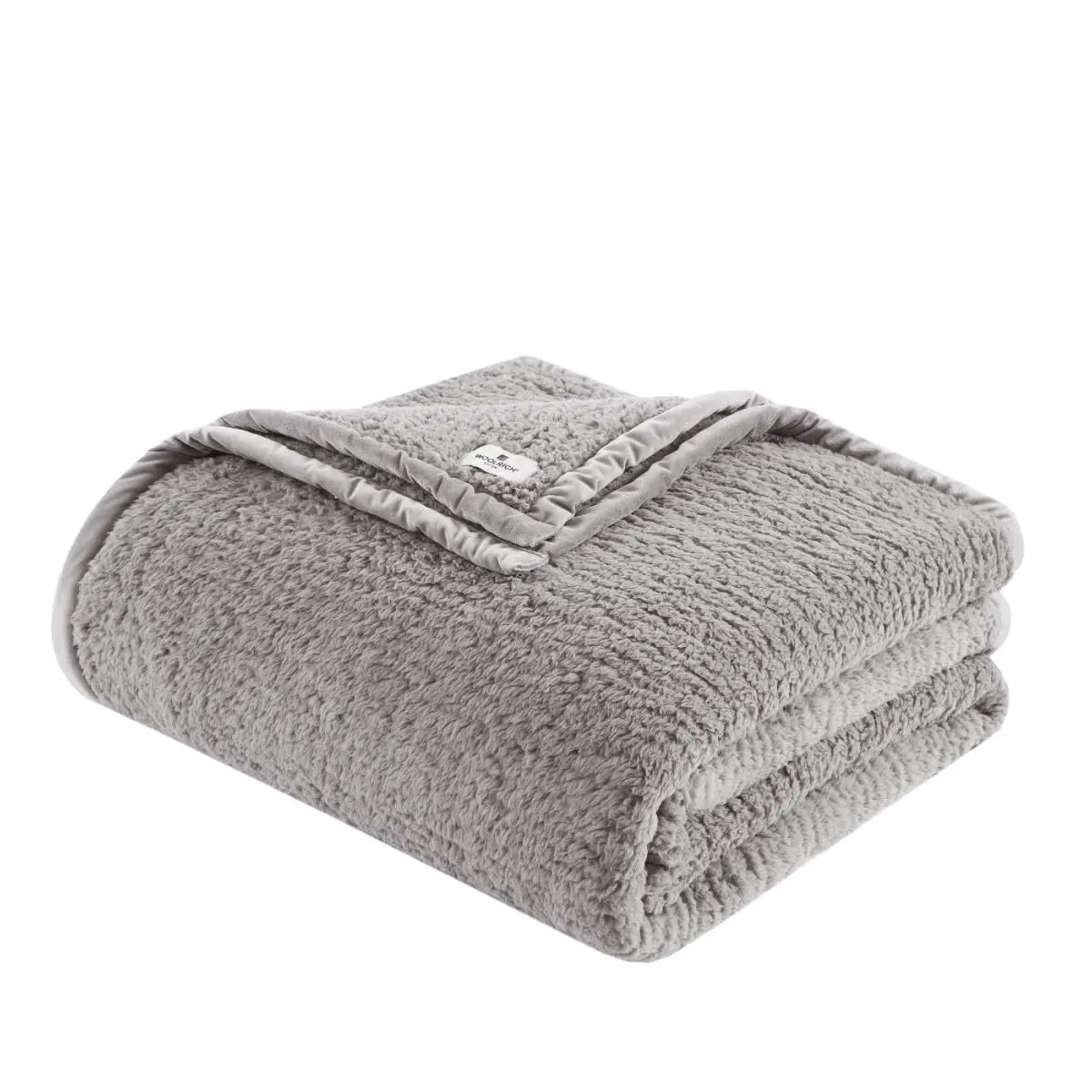 Woolrich Burlington Berber Bedspread-Coverlet, Full/Queen, Cozy Chic Blanket with Thick Texture, Heavy Blankets, Soft Warm, Machine Washable, Bed Layering Option, Solid Grey Velvet