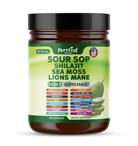 PureLeaf Soursop 24 in 1 Supplement - Soursop, Shilajit ,Sea Moss, Lion's Mane, Moringa All in One Dietary Supplement, Healthcare, Fitness, Natural