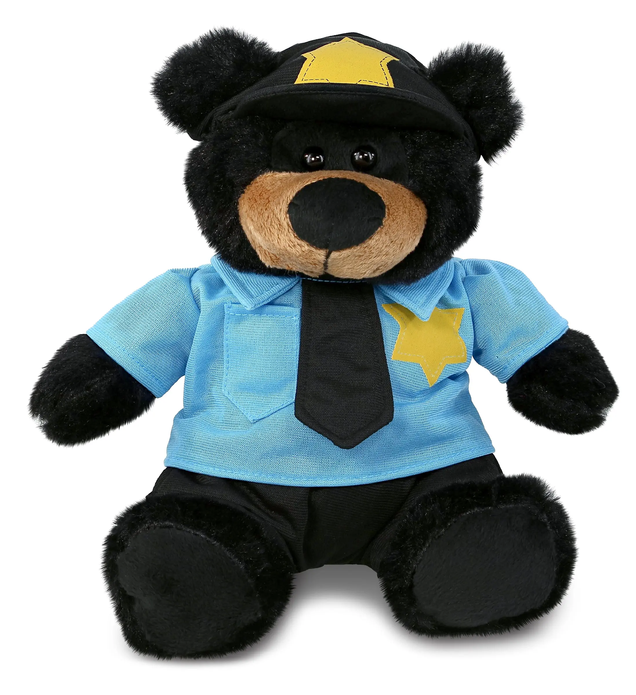 DOLLIBU Patriotic Plush Police Black Bear Stuffed Toy - Unisex Super-Soft Polyester Patriotic Stuffed Animal (6.5l x 6.5w x 9h in), Designed for Cuddles, Kids' Birthday Gift, Cop-Themed Room Decor (Toys & Hobbies)