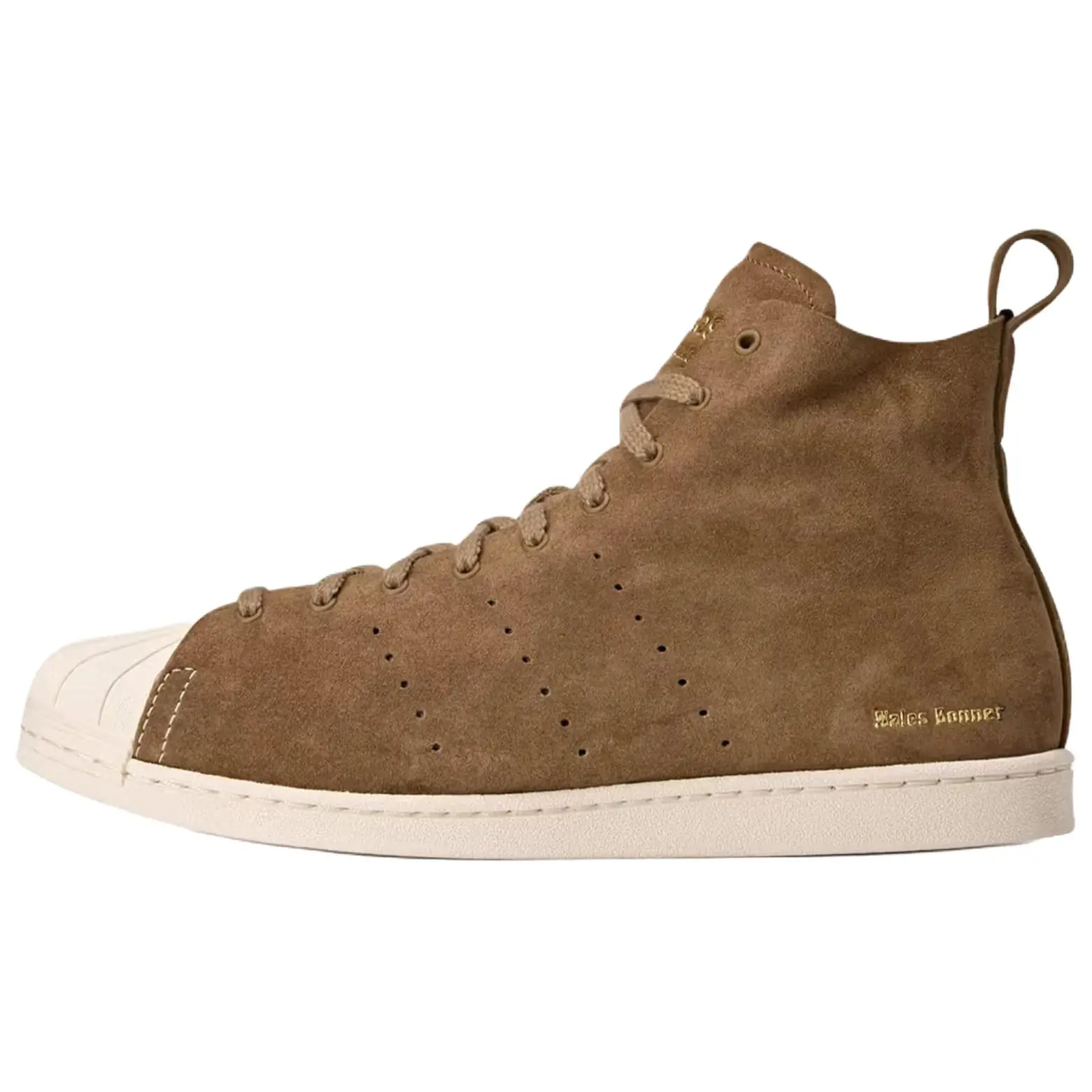 Wales Bonner x adidas Originals Superstar Hi Unisex High-Top Sports Shoes - Comfortable, Durable Brown Trainer, House White Athletic Footwear (Maison Mihara Casual Style)