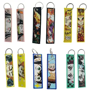 Double-Sided Embroidered Anime Art Resin Keychain Lanyard Set with Keychain Attachment - Durable, Stylish Gift for Anime Fans