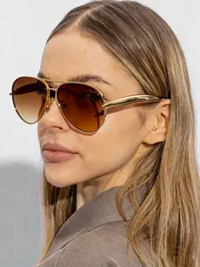 Vintage High-End Dual-Bridge Sunglasses, Metal Frame, Street Style, Uv400 Protection, Outdoor Sports, Driving, Fishing, Beach Parties, Trendy Vintage Sunglasses, Modern Trendy Sunglasses