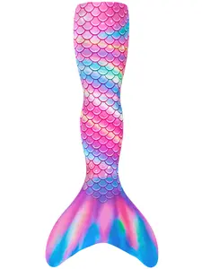 Girls One-Piece Mermaid Tail Swimsuit, Cute Beach Bathing Suit, Children Performance Cosplay Costume, Kids Dress Up Clothes