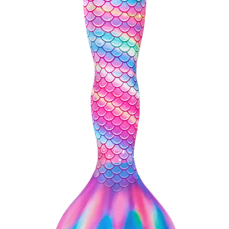 Girls' One-Piece Mermaid Tail Swimsuit, Cute Beach Bathing Suit, Kids Cosplay Performance Costume for Parties