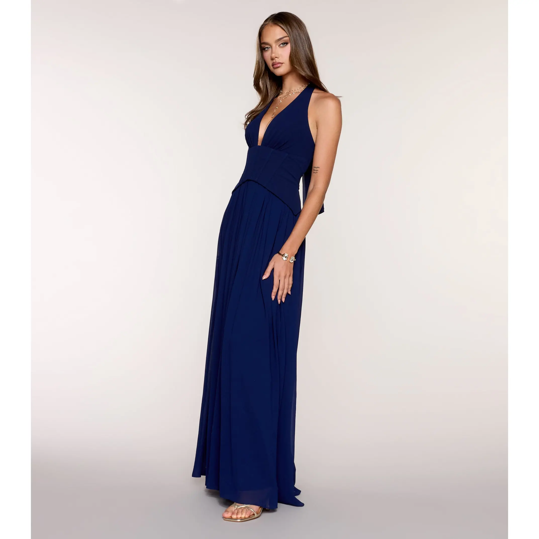 Veronica Crepe A-Line Formal Dress