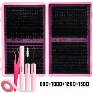 Slender False Eyelashes, Diy Lash Kit, Multi-Functional Eyelash Book 50D–150D with Mixed Natural Thick Eyelash Clusters (8mm–16mm), DD Curl Lashes for Daily Makeup, Beginner-Friendly Reusable Eyelash Falsies, Individual Eyelash Kit