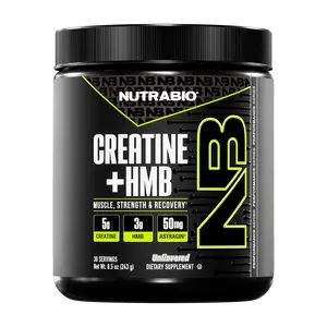 NutraBio Creatine + HMB — 5g Creatine Monohydrate + 3g HMB