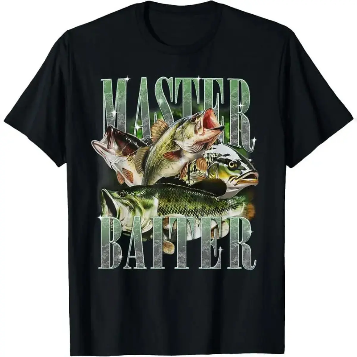 Men's Funny Master Baiter Fishing Tshirt - Menswear Short-Sleeve Casual Classic Soft Cotton Graphic Tee, Relaxed Fit Comfy Top, Father's Day Gift for Dad