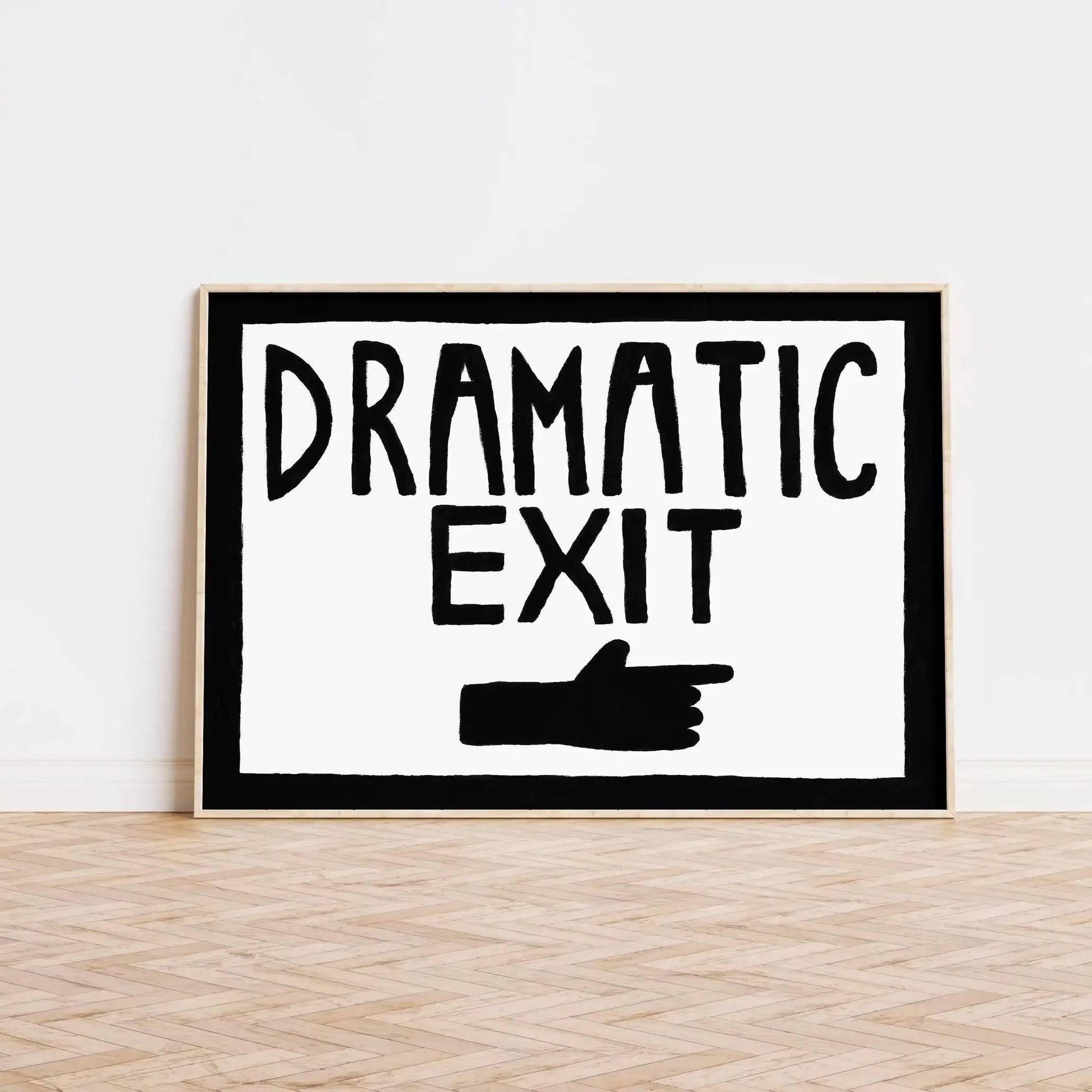 Retro Wall Art Funny Hallway Print Landscape Poster Dramatic Exit Print Mid Century Wall, Home Decor, Room Decor Wall Art Gifts for Him Her Unframed Wall Art Printed