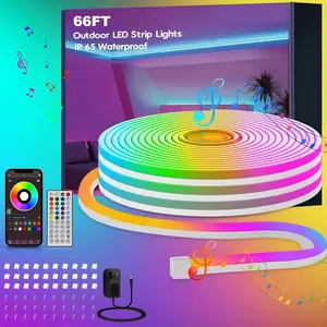 66FT LED Strip Lights with Remote APP Control IP65 Waterproof DIY Backlight TV Light Strips, Ambient Light, LED Lighting for Home Decor, Lighting Light, LED Light Strips, LED Lights Bedroom, Living Room