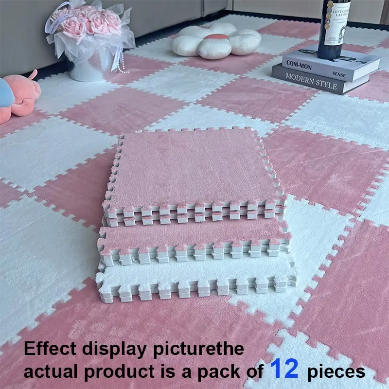 12-Piece Minimalist Style Rug Set, Decorative Mat Set, Easy-Clean Bedside & Window Sill Mats, Perfect for Bedroom Decor, Girls' Room Essentials