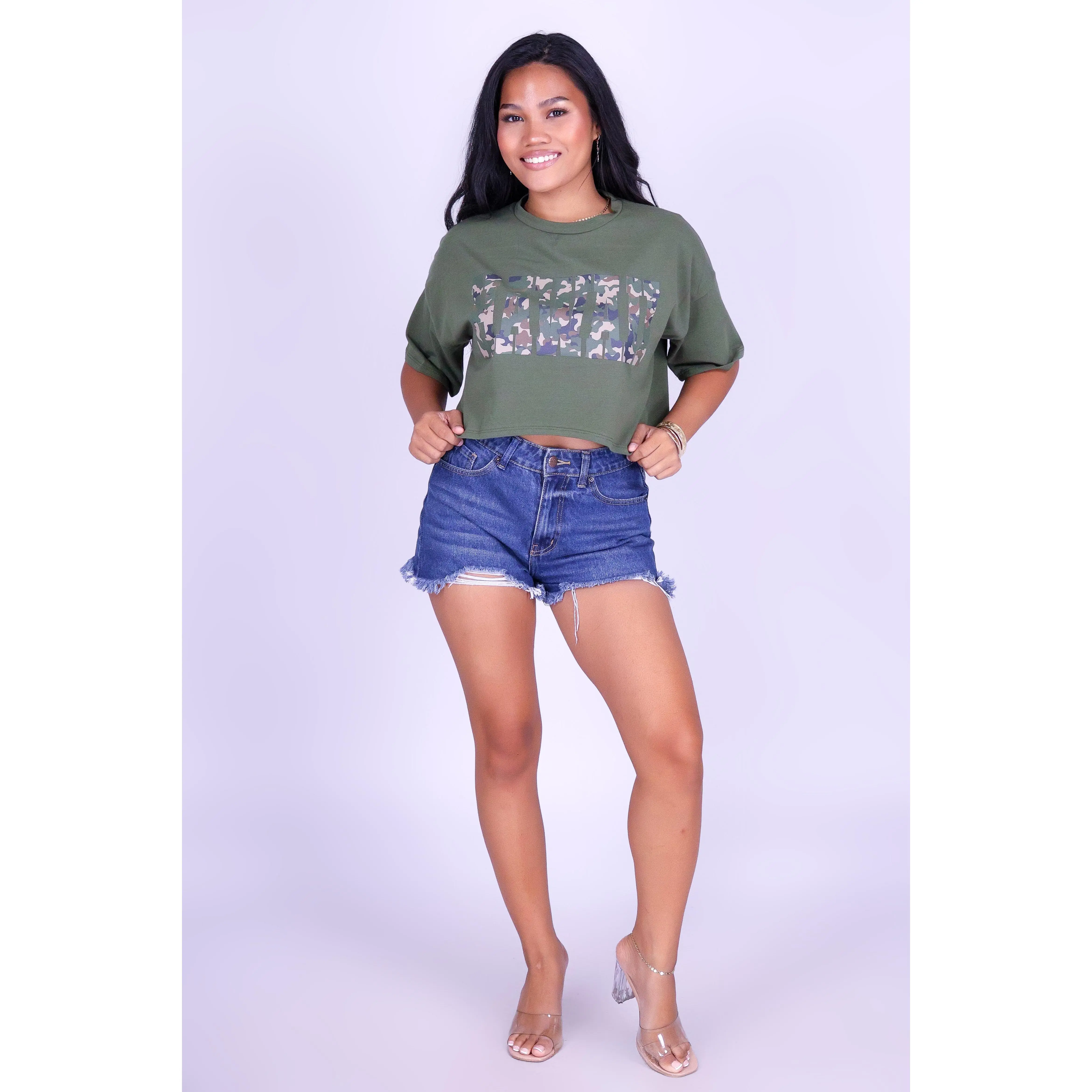 HAWAII CAMO CROP TEE