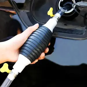 Manual Fuel Pump with 2 Hose Clips, Handheld Fuel Pump, Car Fuel Transfer Pump, Professional Car Repair Tool for Gasoline, Diesel, Liquid, Autos Vehicle, Car Parts