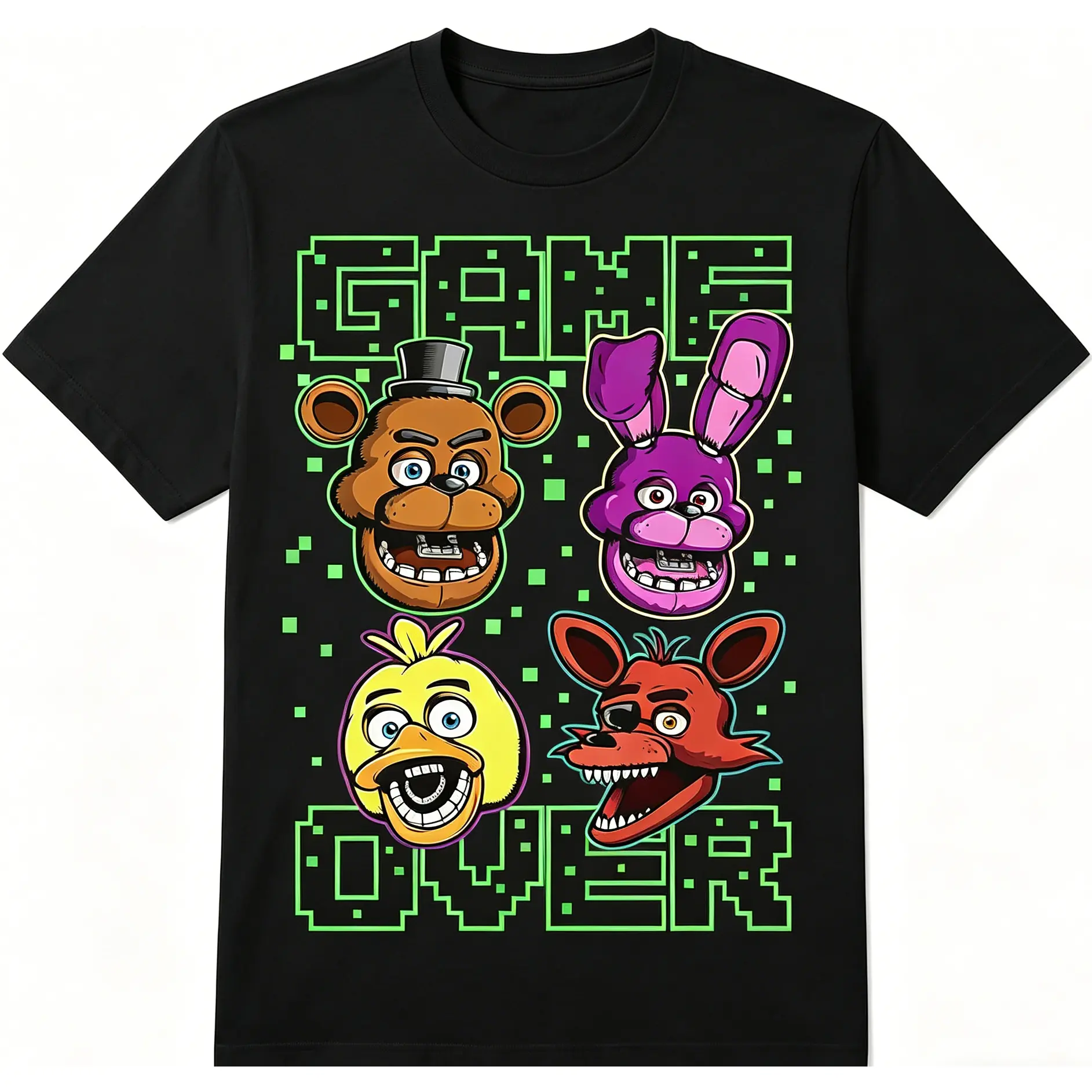 oversize cotton Funny Five Nights at Freddy's graphic tees fnaf men's shirt freddybear horror game fans Gift y2k Unisex fashion Casual Streetwear Top Trending
