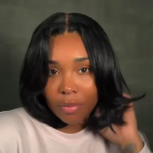 【UPGRADED】Nadula Yaki/Silk Straight Bob Lace Wig With Drawstring 180% Density 100% Human Hair Glueless for Beginners TikTokShopStockUp