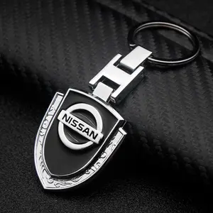 Metal Leather Car Keychain Badge Emblem, Fits Nissan Gtr X-Trail Tiida Qashqai J10 J11 Leaf Kicks, Keychain Accessory