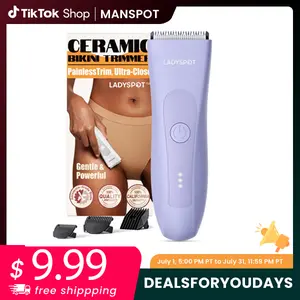 LADYSPOT Bikini Trimmer for Women - Electric Body Hair Shaver & Rechargeable Cordless Trimmer with Detachable Head, Wet/Dry Use for Arms, Legs, Body - Precise, Safe & Waterproof, Best Gift for Loved Ones