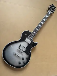 New Gibson Les Paul Custom Electric Guitar Mahogany Body With Tone-O-Matic Bridge In Silver Burst