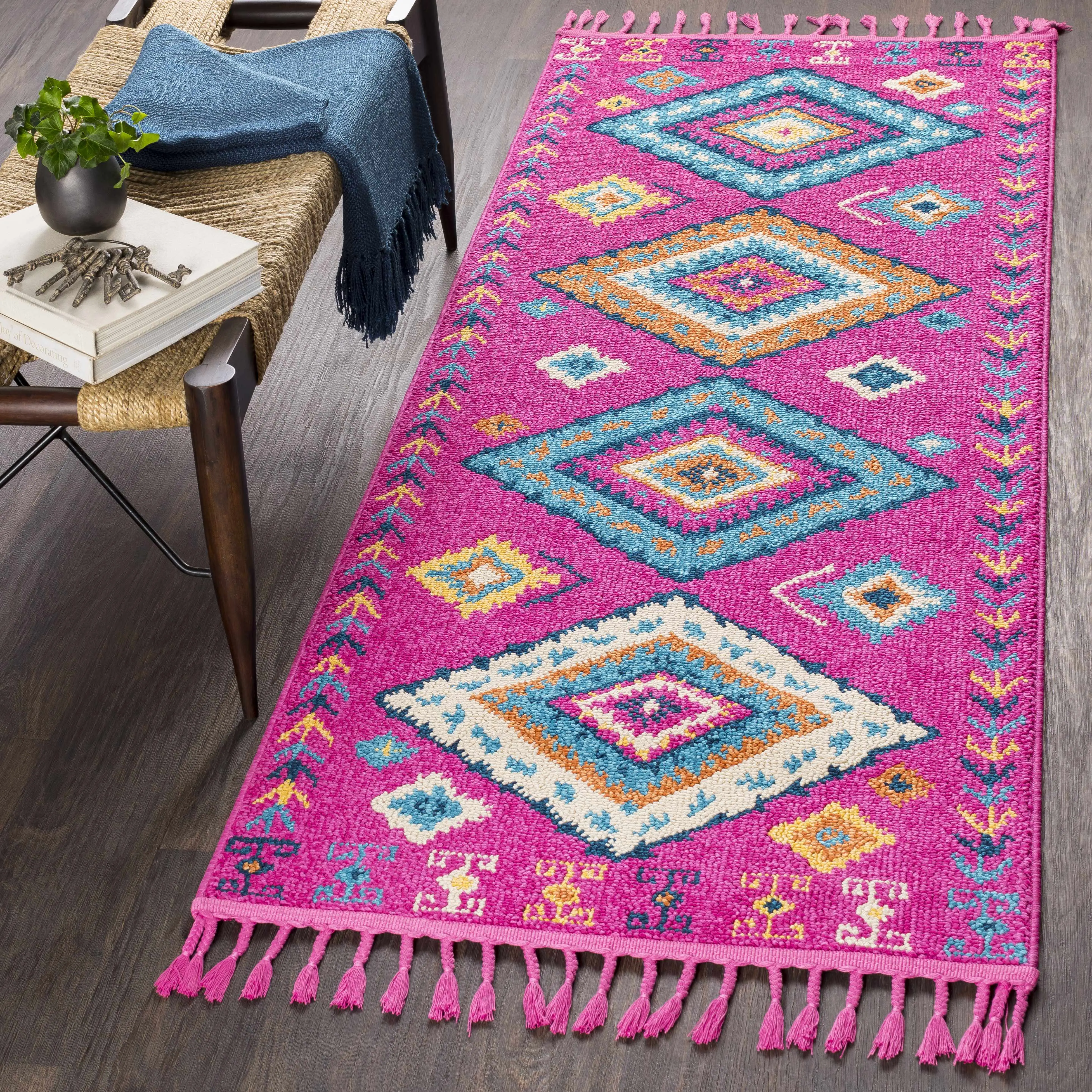 Franktown Magenta Decorative Rug, Clearance Carpet
