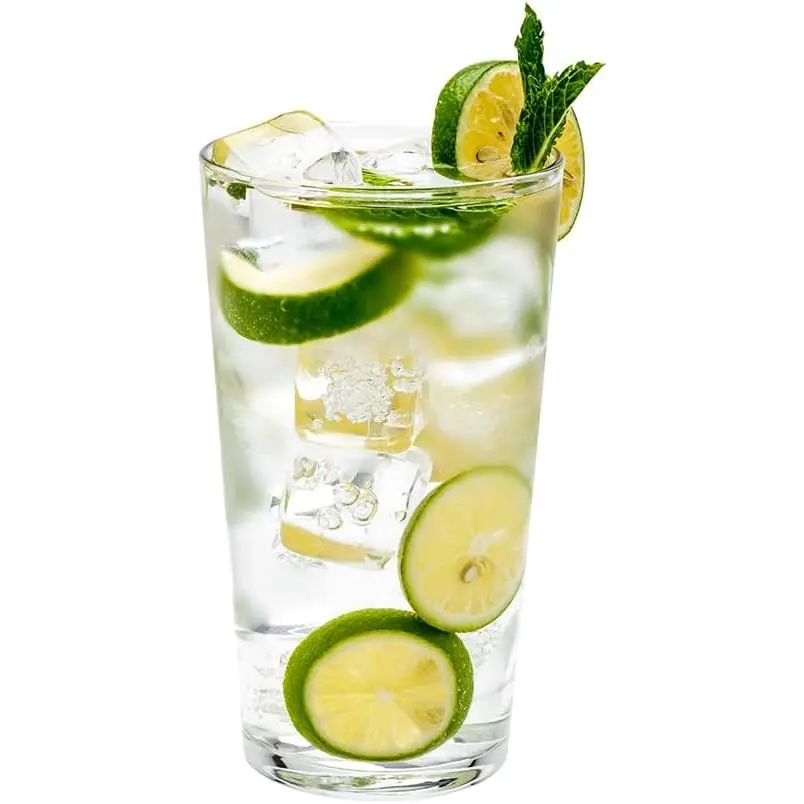 Restaurantware 19 Ounce Beverage Glasses Set of 6 Fine-Blown Large Drinking Glasses - Tempered Glass Water Glasses Water Juices Or Sodas For Restaurants or Homes