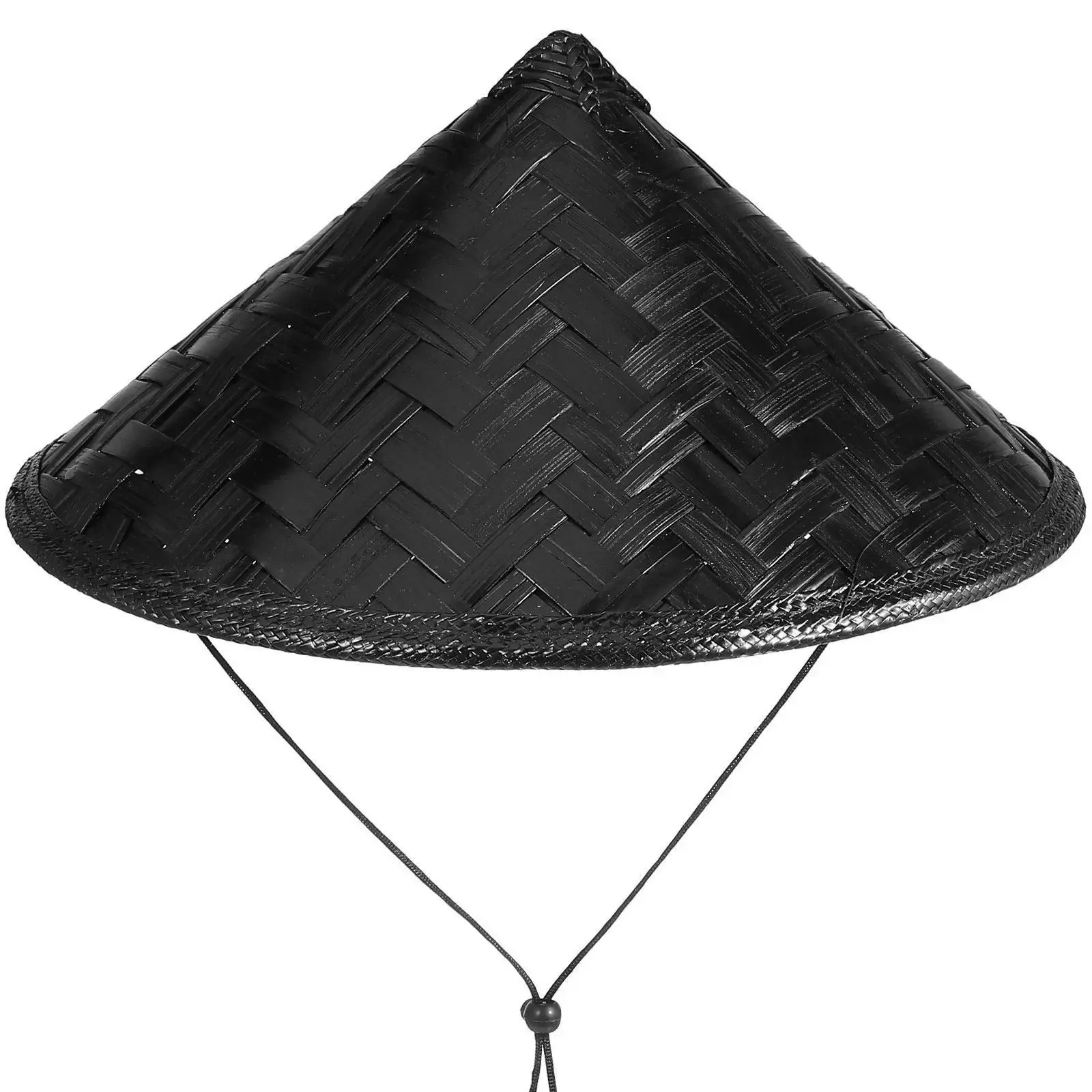 Asian Conical Hat for Cosplay Samurai Costume Party Accessory Sun Protection Rice Farmer Cap Bamboo Decorative Headwear