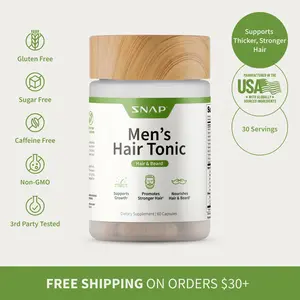Snap Supplements - Men's Hair Tonic 60ct - Hair and beard formula - Natural Supplement Capsules Healthcare Dietary