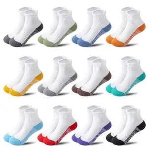 12 Pairs Toddler Kids Boys&Girls Cushion Socks Athletic Basketball Sport Youth Crew Soft Breathable Socks For Outdoor