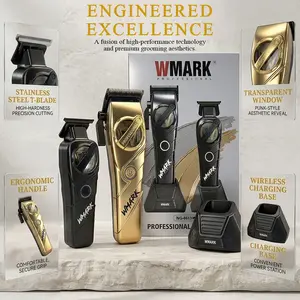 Wmark Professional Hair Clipper, Dlc Blade, High-Performance Motor, Fast Speed, Detail Trimmer, Barber Gift, Men's Hair Clipper, Hair Clippers Kit, Ng-8613 Kit