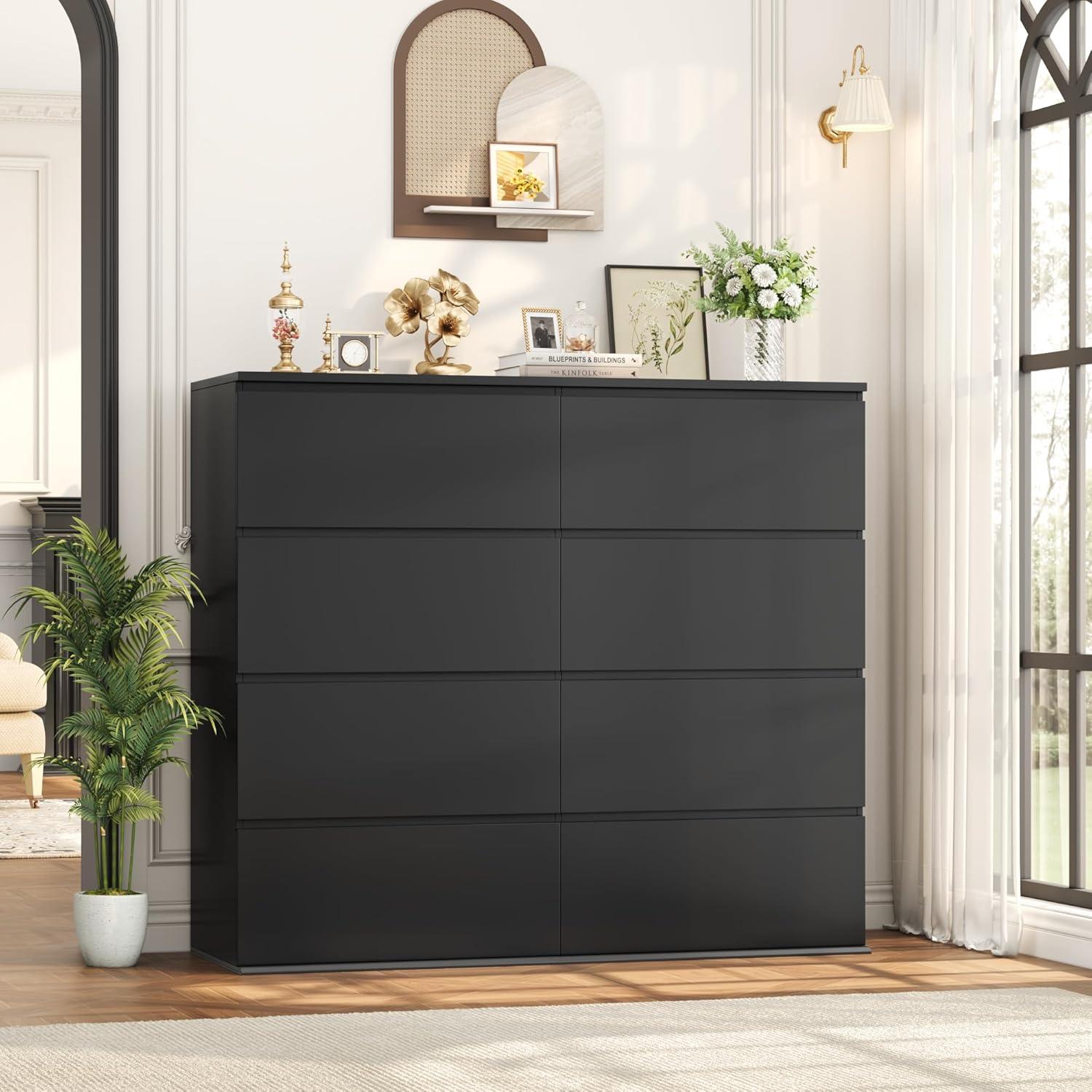 FOTOSOK 8 Drawer Dresser for Bedroom, Modern Wood Dressers with Deep Drawers for Living Room