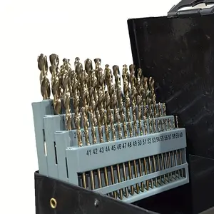 60pcs Cobalt Drill Bit Set - High Speed Steel, 135 °   Split Point for Metal, Cast Iron & Wood with Durable Storage Case, Wire Gauge 1-60, Essential Tool Kit for Hardened Steel, Drill Bits for Steel