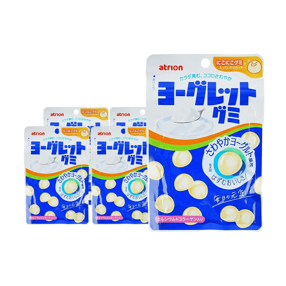 ATRION Japanese Yogurt Gummy Candy 51g - 5 Packs Value Bundle, Authentic Japanese Snacks, Sweet & Tangy Fruit Flavors, Bulk Pack for Sharing