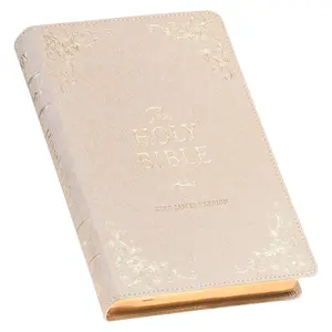 KJV Holy Bible - Classic Standard-Size Faux Leather Red Letter Edition with Thumb Index, Ribbon Marker, Study Features, Pearlescent Taupe Elegance & Aesthetic Appeal (Deluxe Gift Edition)